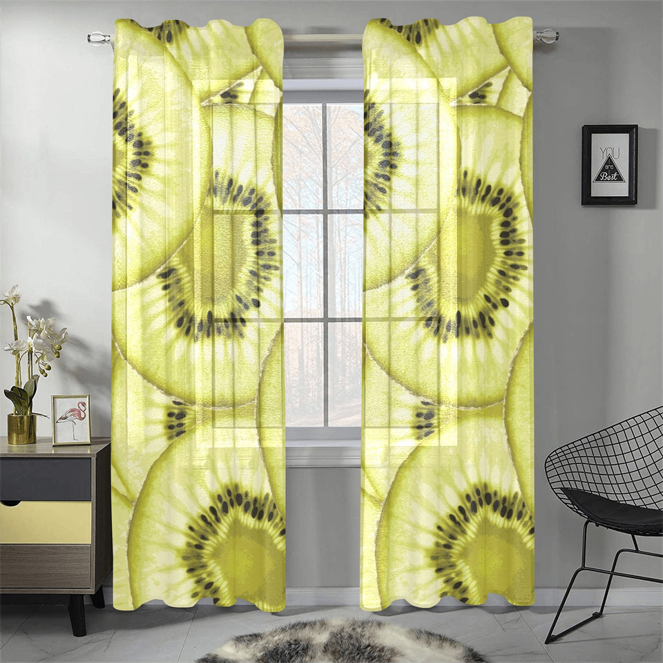 Sliced kiwi pattern Gauze Curtain