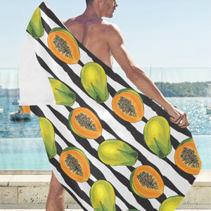 papaya design pattern Beach Towel