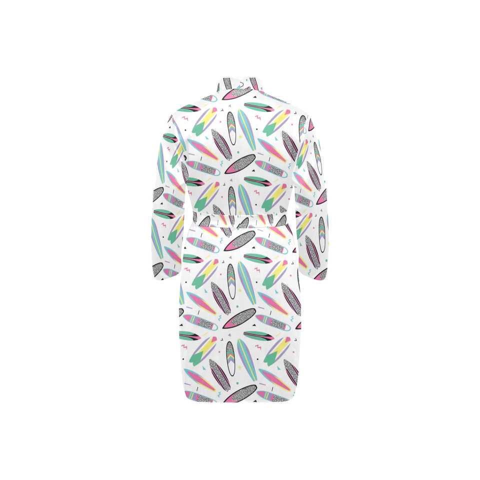 Surfboard Pattern Print Design 04 Men's Long Sleeve Belted Night Robe