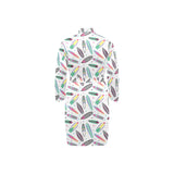 Surfboard Pattern Print Design 04 Men's Long Sleeve Belted Night Robe