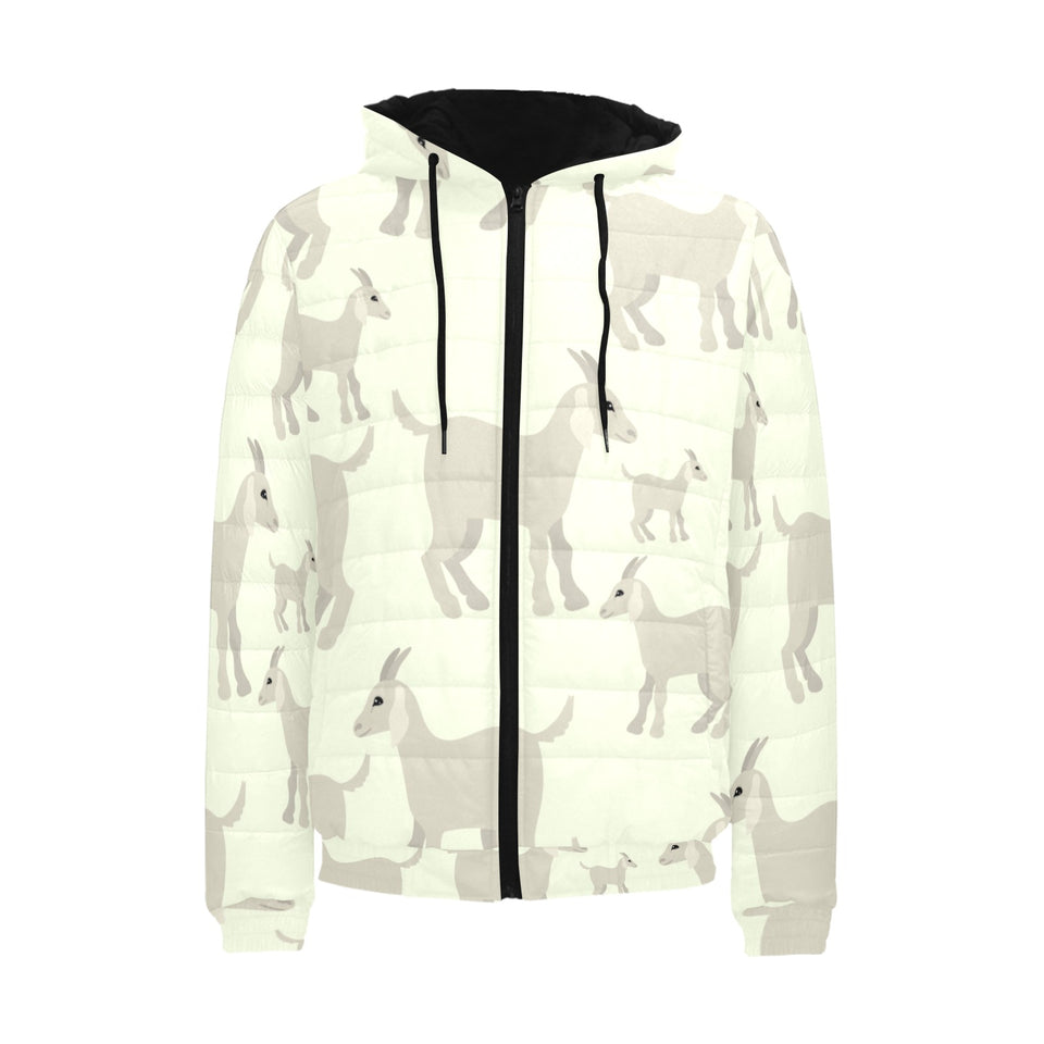 Little young goat pattern Men's Padded Hooded Jacket