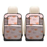 Cute fox pattern pink background Car Seat Back Organizer