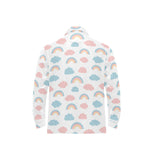 Cute rainbow clound pattern Men's Long Sleeve Polo Shirt