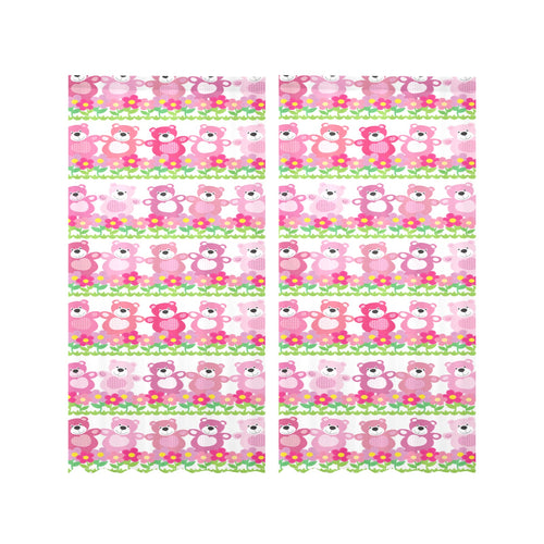 Teddy Bear Pattern Print Design 04 Gauze Curtain