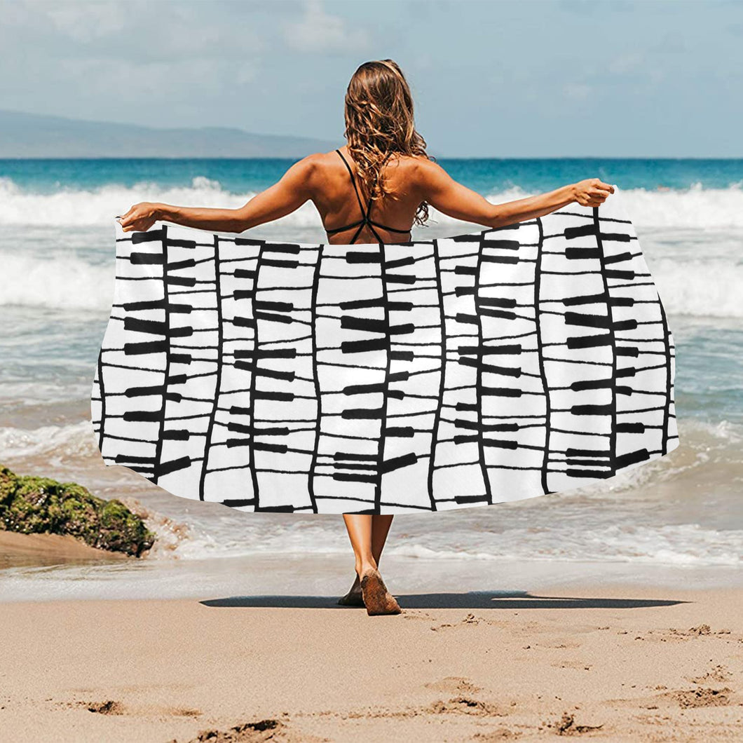 Piano Pattern Print Design 03 Beach Towel