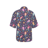 beautiful mermaid Fish jellyfish algae other marin Women's All Over Print Hawaiian Shirt