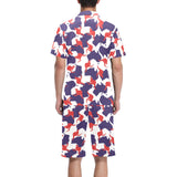 Kangaroo Australian pattern Men's V-Neck Short Pajama Set