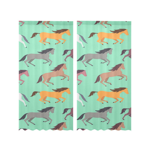 Colorful horses pattern Gauze Curtain