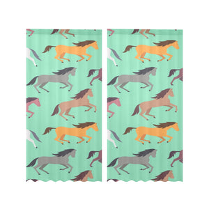 Colorful horses pattern Gauze Curtain