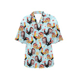 Rooster chicken cock snowfalke Women's All Over Print Hawaiian Shirt