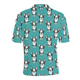 Hand drawn boston terrier dog pattern Men's All Over Print Polo Shirt