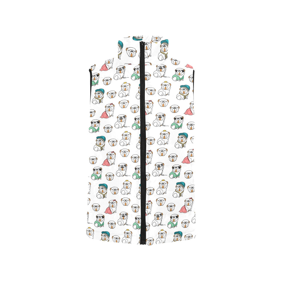 English Bulldog Pattern Print Design 03 Men's Padded Vest