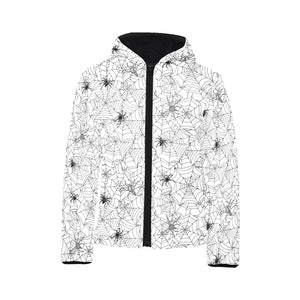 Spider web cobweb pattern Kids' Boys' Girls' Padded Hooded Jacket