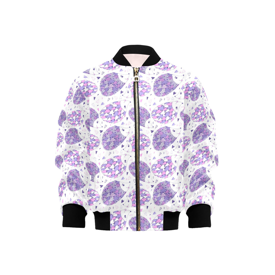 Hedgehog Pattern Print Design 05 Kids' Boys' Girls' Bomber Jacket