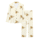 Bee honeycomb seamless design pattern Women's Long Pajama Set