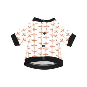 Sausage Pattern Print Design 05 All Over Print Pet Dog Round Neck Fuzzy Shirt