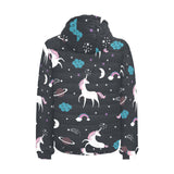 unicorn rainbows moon clound star pattern Men's Padded Hooded Jacket