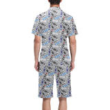 Skate Board Pattern Print Design 03 Men's V-Neck Short Pajama Set