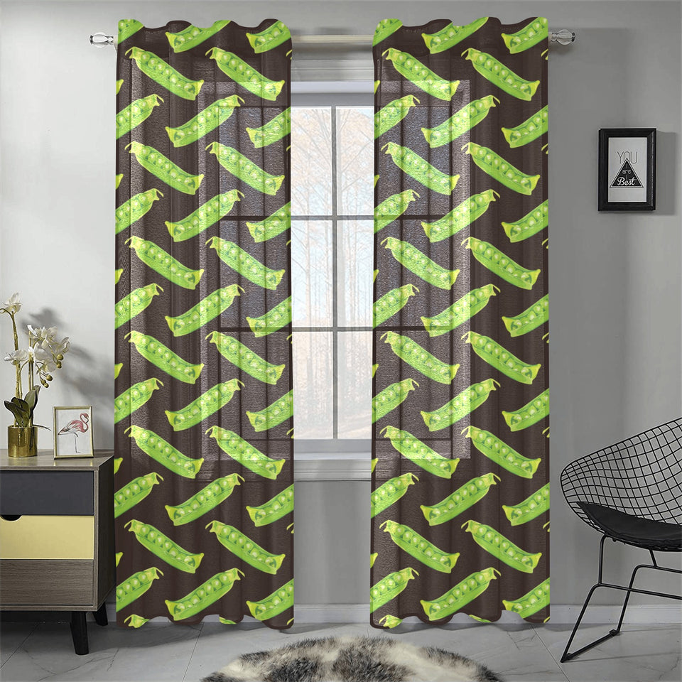 Green Peas Pattern Print Design 05 Gauze Curtain