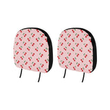 cherry pattern pink background Car Headrest Cover