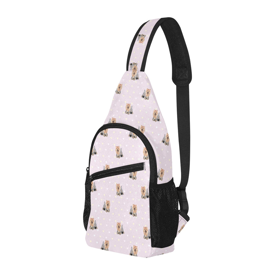 Yorkshire Terrier Pattern Print Design 02 All Over Print Chest Bag