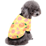Grapefruit yellow background All Over Print Pet Dog Round Neck Fuzzy Shirt