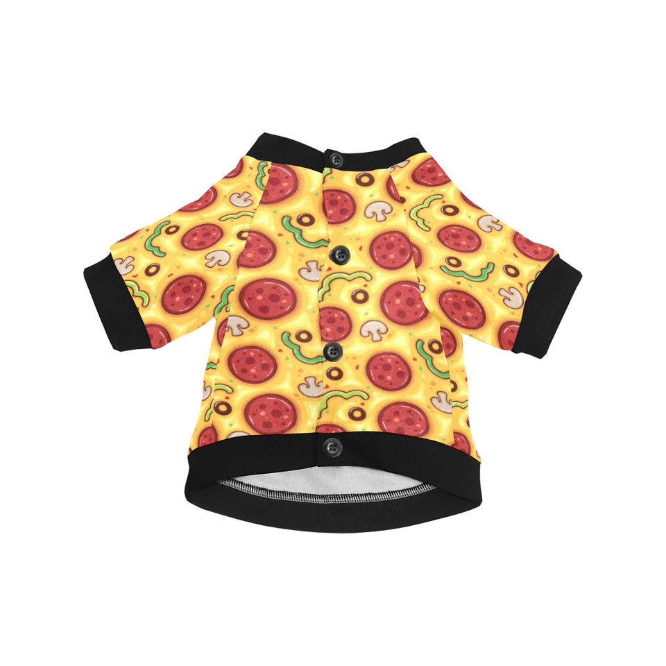 Pizza texture pattern All Over Print Pet Dog Round Neck Fuzzy Shirt