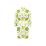 Durian pattern background Men's Long Sleeve Belted Night Robe