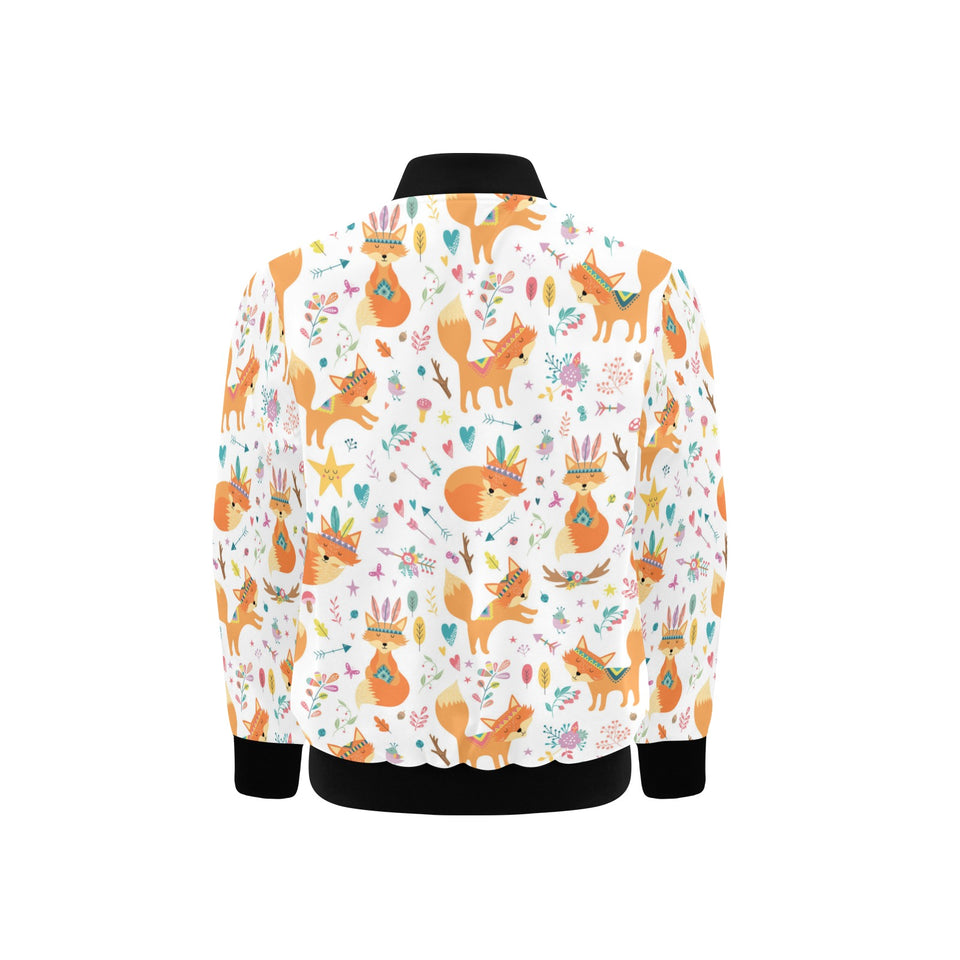 cute tribal fox pattern Kids' Boys' Girls' Bomber Jacket