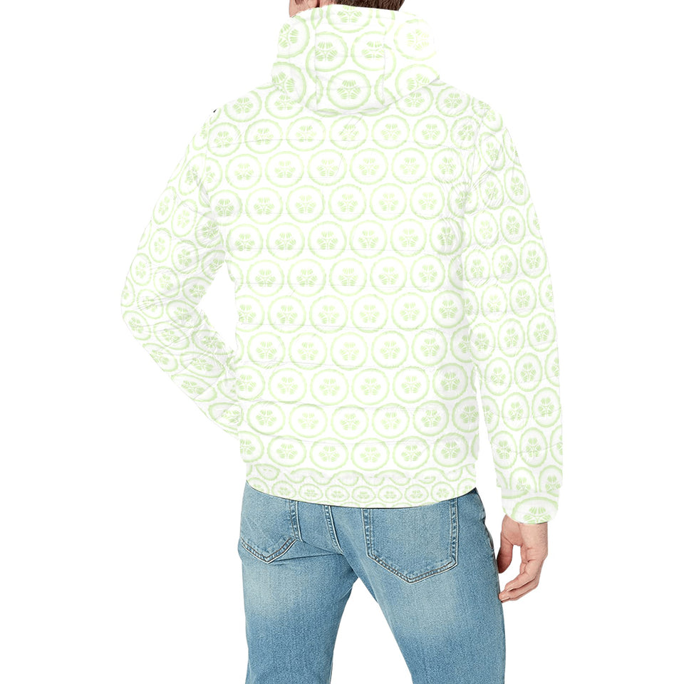 Cucumber pattern background Men's Padded Hooded Jacket
