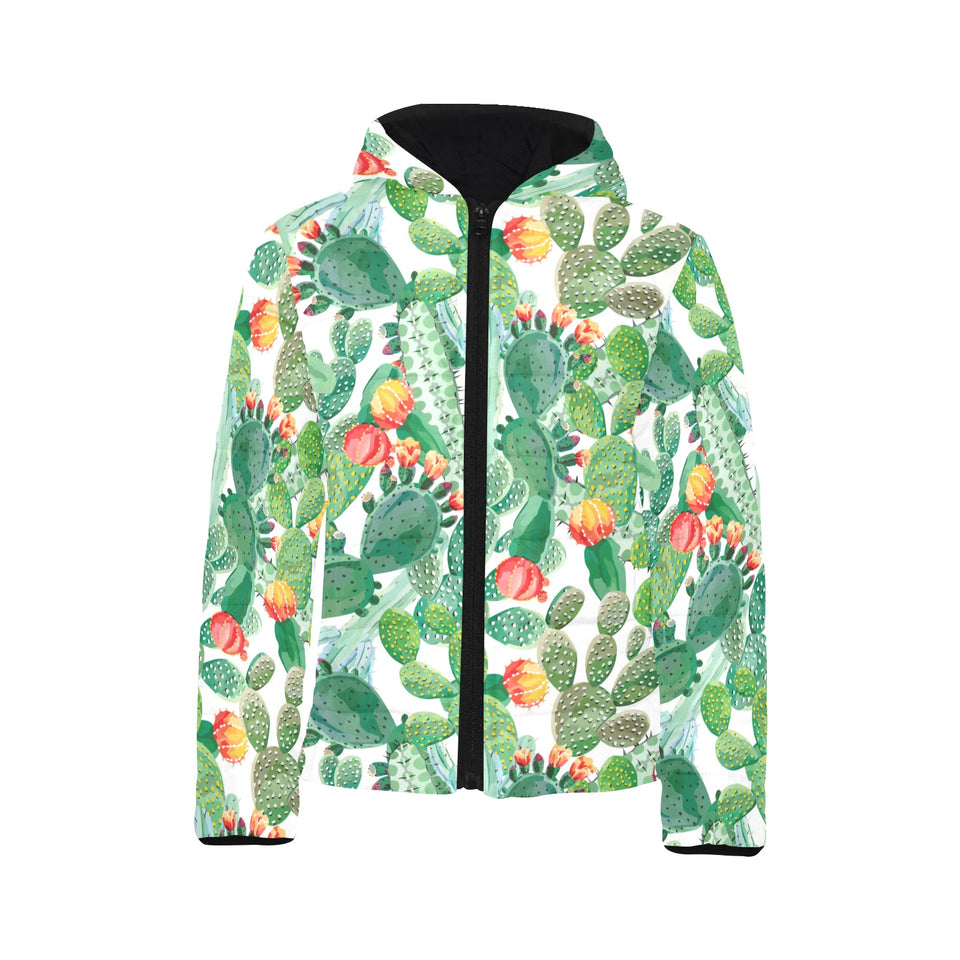 Cactus design pattern copy Kids' Boys' Girls' Padded Hooded Jacket