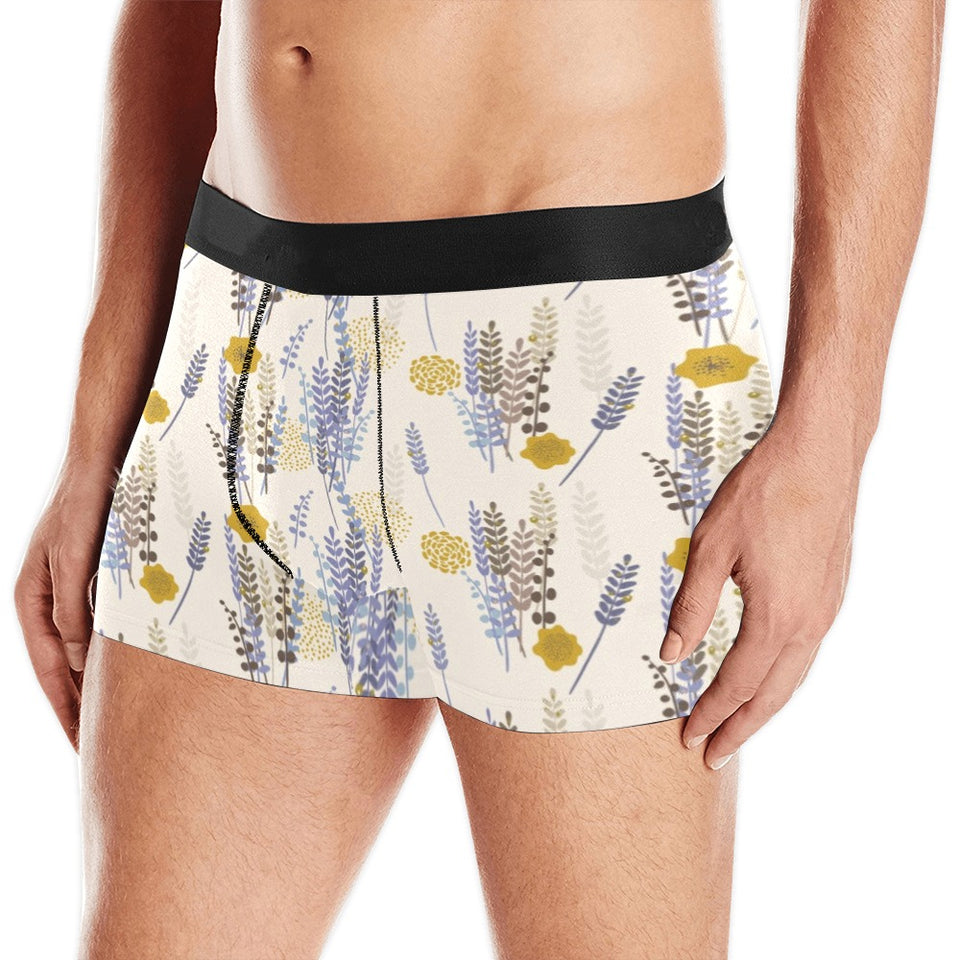 Lavender modern pattern blackground Men's All Over Print Boxer Briefs Men's Underwear