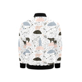 Polar bears star poka dot pattern Kids' Boys' Girls' Bomber Jacket