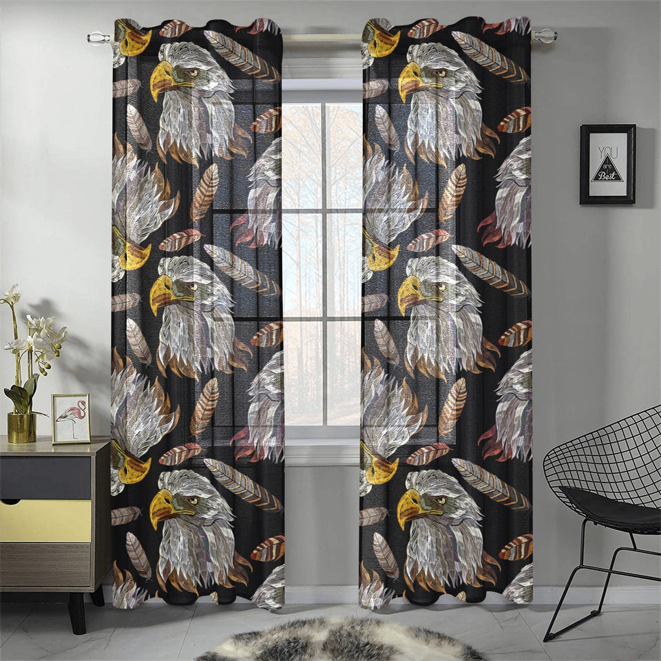 Eagle Pattern Print Design 05 Gauze Curtain