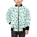 Green ginkgo leaves pattern Kids' Boys' Girls' Bomber Jacket