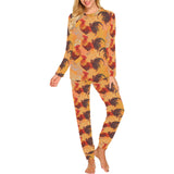red rooster chicken cock pattern Women's All Over Print Pajama Set