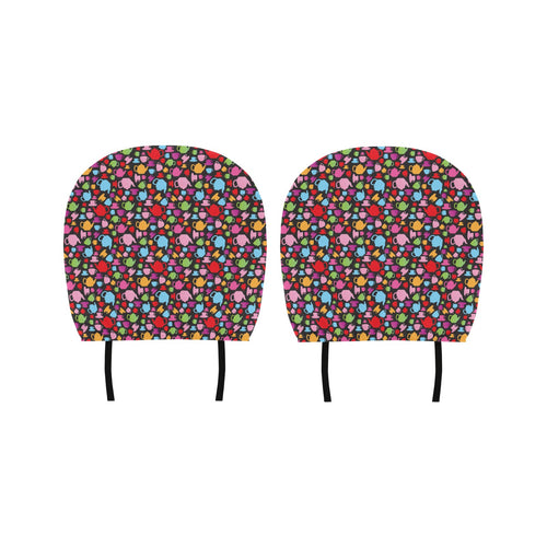 Tea pots Pattern Print Design 01 Car Headrest Cover