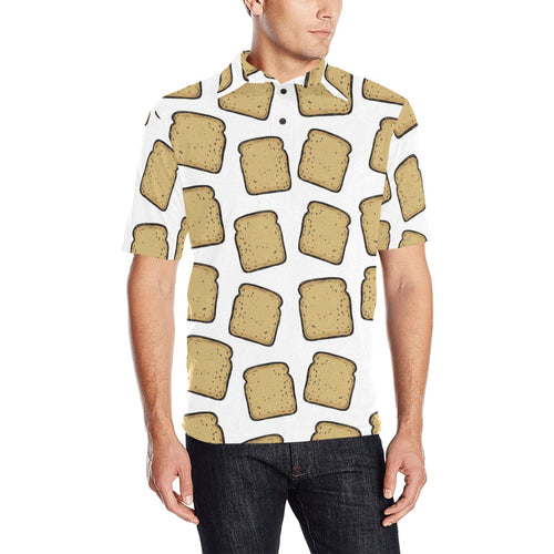 Bread Toast Pattern Print Design 03 Men's All Over Print Polo Shirt