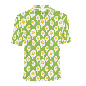 Fried Eggs Pattern Print Design 01 Men's All Over Print Polo Shirt