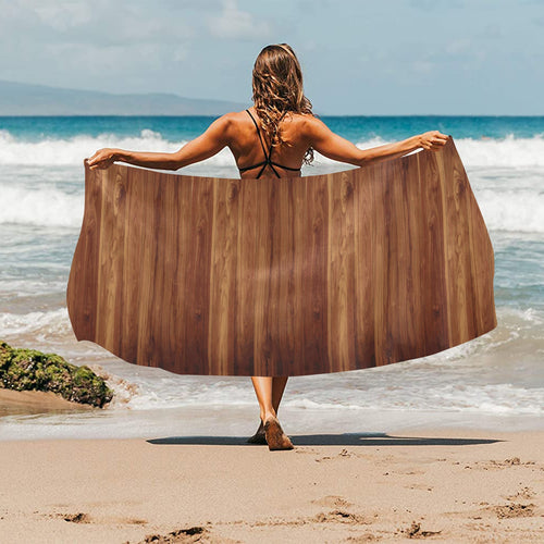 Wood Printed Pattern Print Design 04 Beach Towel