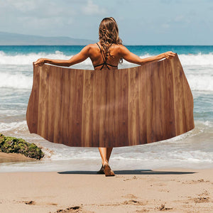Wood Printed Pattern Print Design 04 Beach Towel