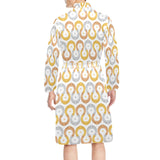 Horseshoes Pattern Print Design 03 Men's Long Sleeve Belted Night Robe