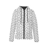 arabic gray pattern Women's Padded Hooded Jacket