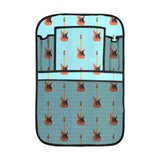 electric guitar pattern light blue background Car Seat Back Organizer