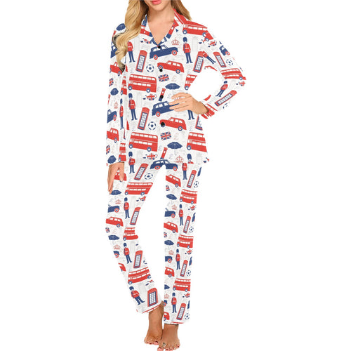 British Pattern Print Design 03 Women's Long Pajama Set