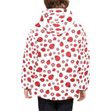 Ladybug Pattern Print Design 04 Kids' Boys' Girls' Padded Hooded Jacket