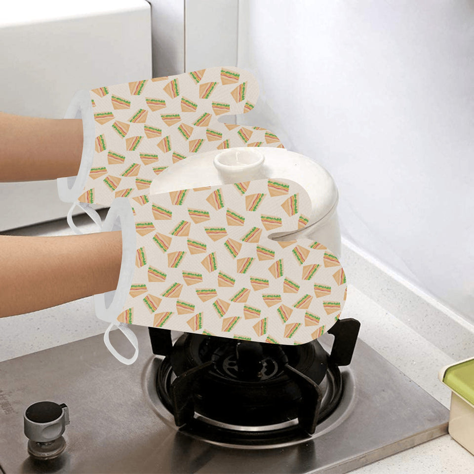 Sandwich Pattern Print Design 01 Heat Resistant Oven Mitts