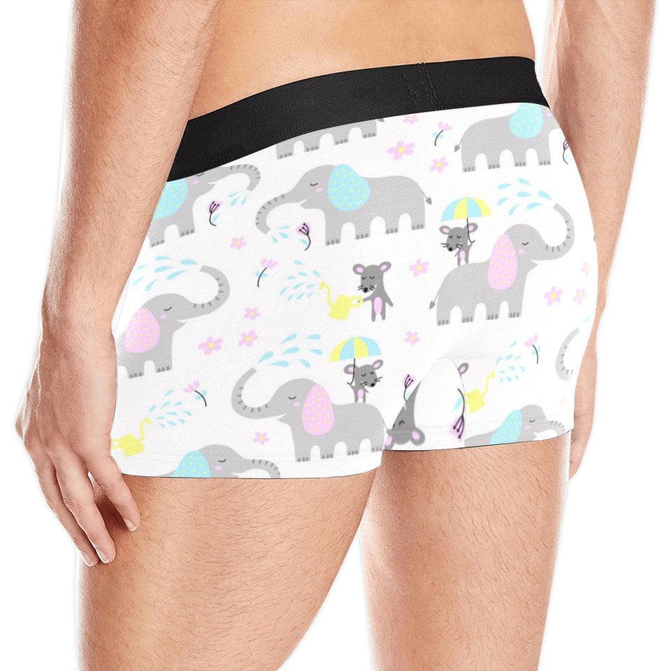 Cute elephant mouse pattern Men's All Over Print Boxer Briefs Men's Underwear