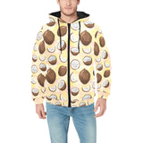 Coconut Pattern Print Design 05 Men's Padded Hooded Jacket