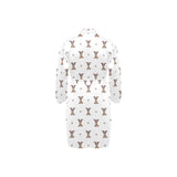 Greyhound Pattern Print Design 05 Men's Long Sleeve Belted Night Robe